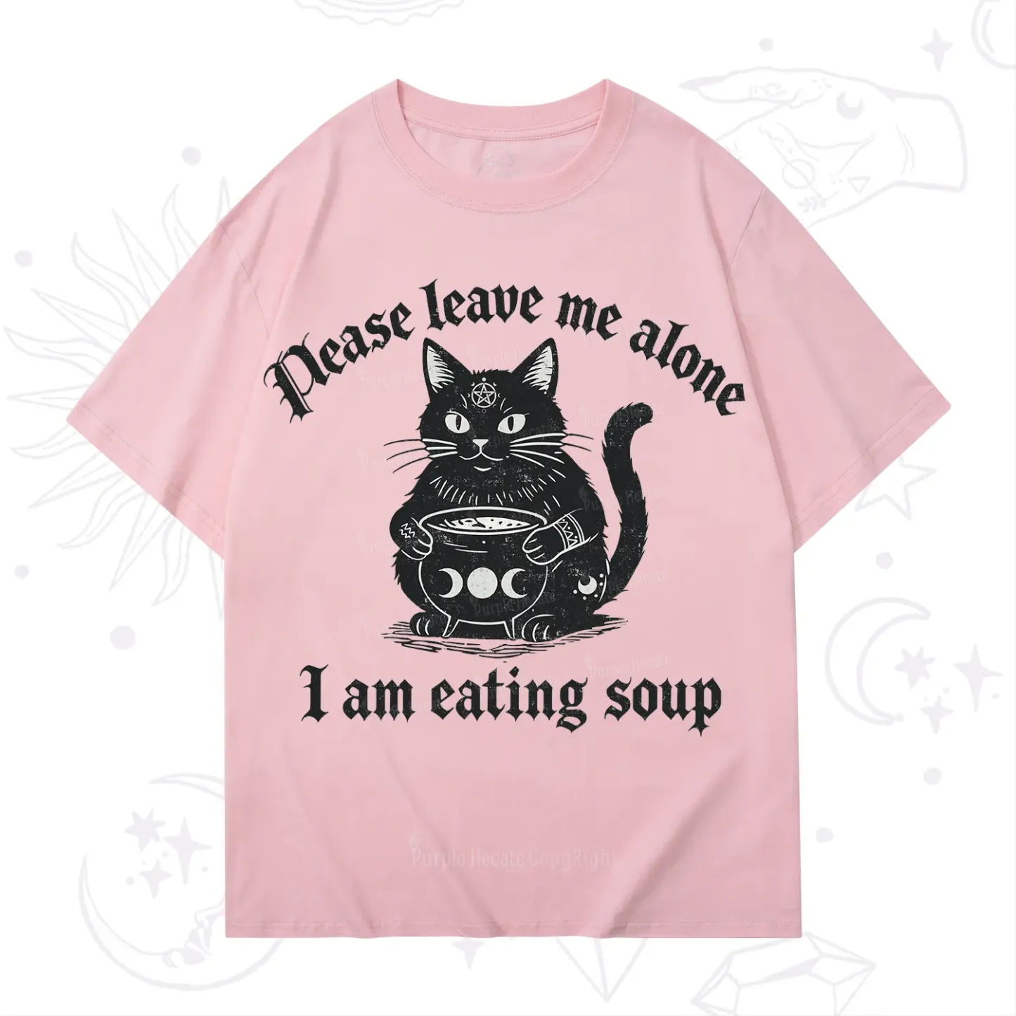 Purplehecate Magic Cat Eating Soup T-Shirt