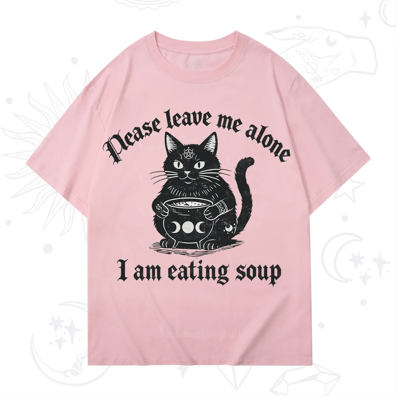 Purplehecate Magic Cat Eating Soup T-Shirt