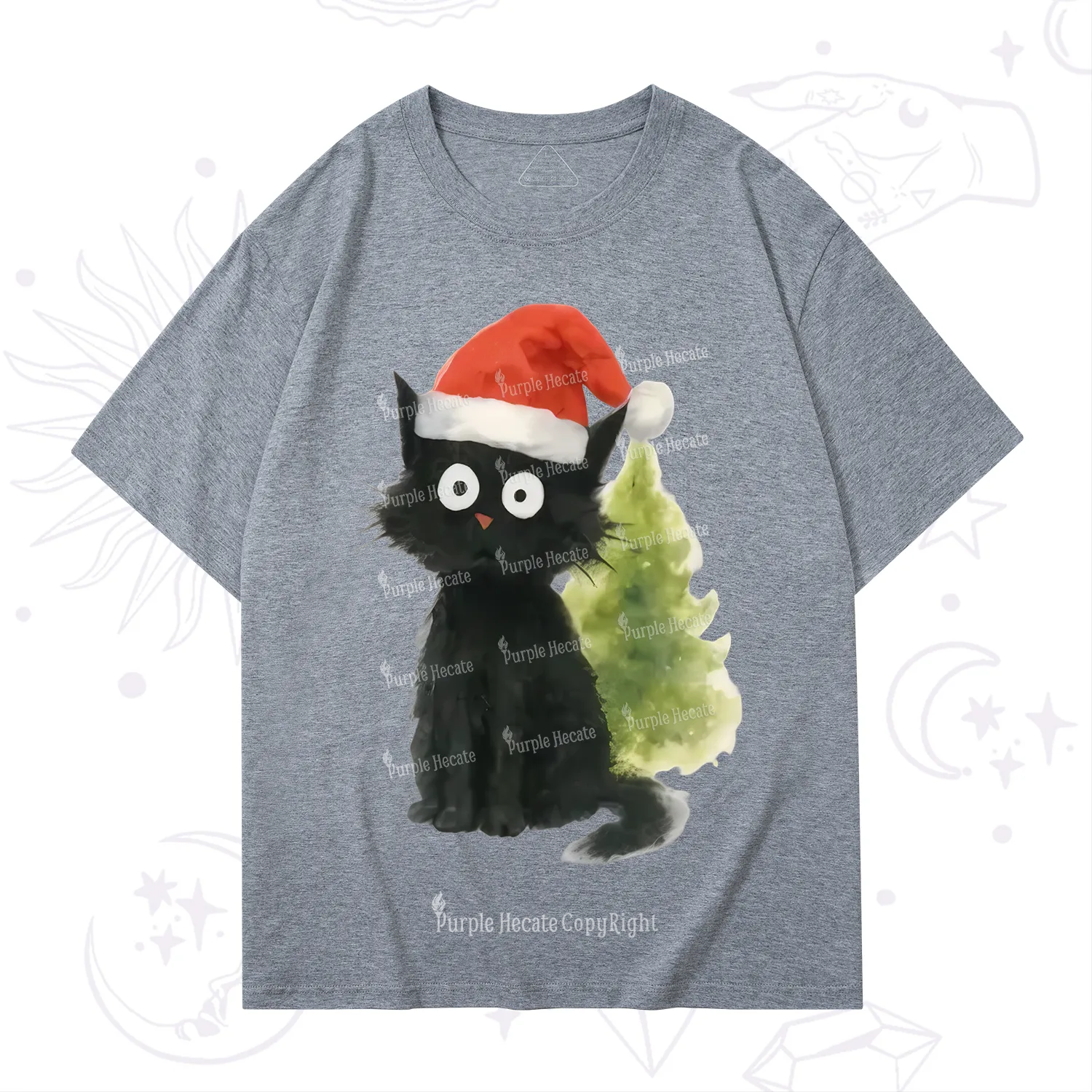 Purplehecate Black Cats Christmas T-Shirt