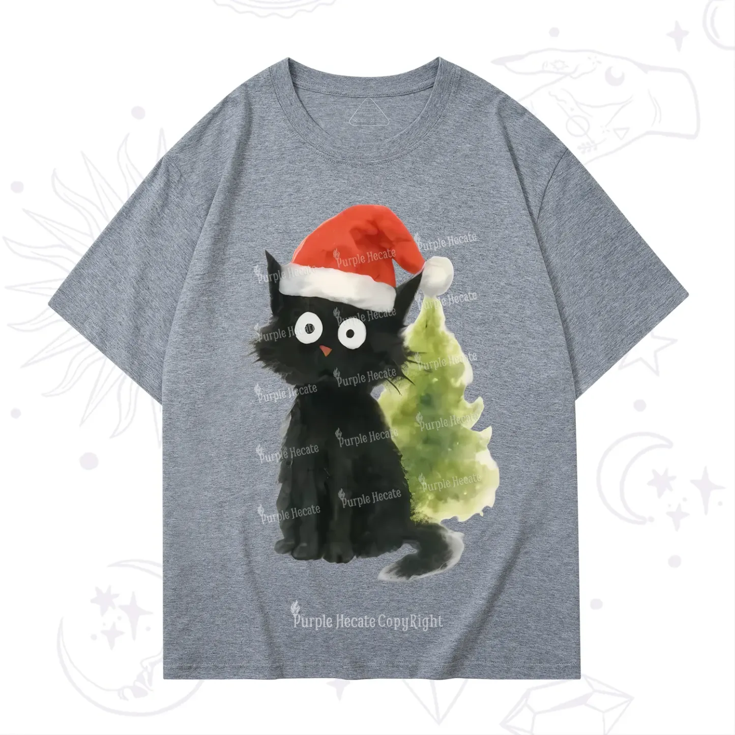 Purplehecate Black Cats Christmas T-Shirt