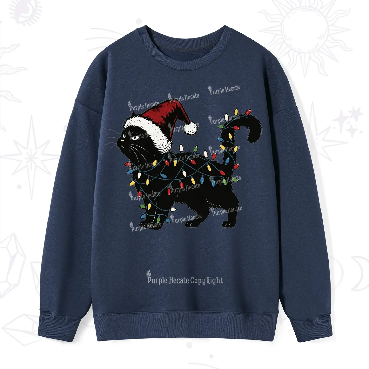 Purplehecate Cute Cat Christmas Sweatshirt