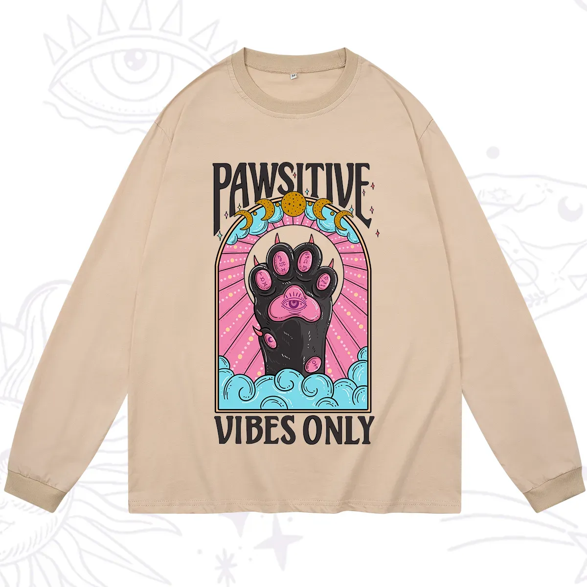 Purplehecate Pawsitive Vibes Only Long Sleeve T-Shirt