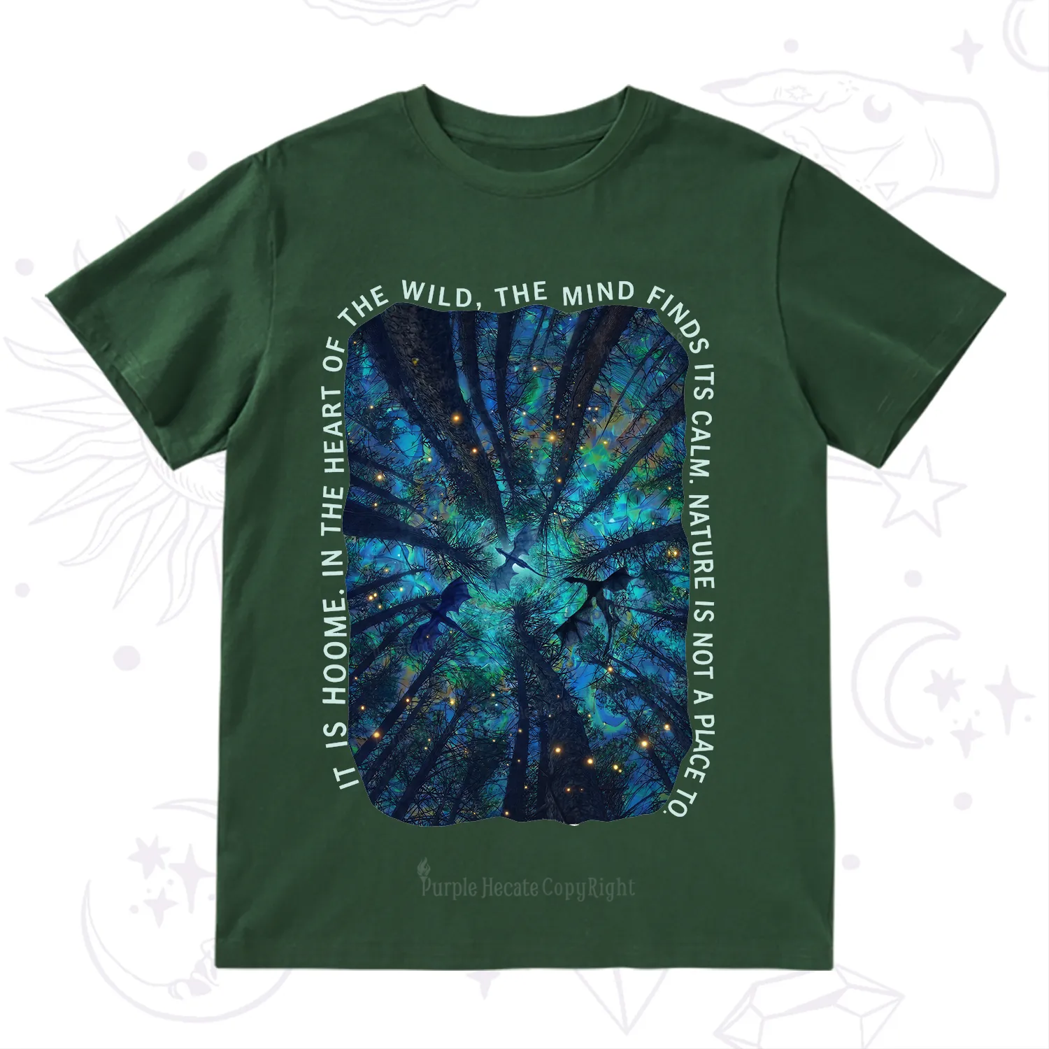 Purplehecate Forest Mindscape Night Sky T-Shirt