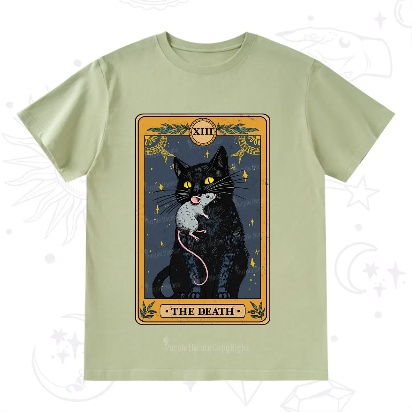 Purplehecate The Death Tarot Cat T-Shirt