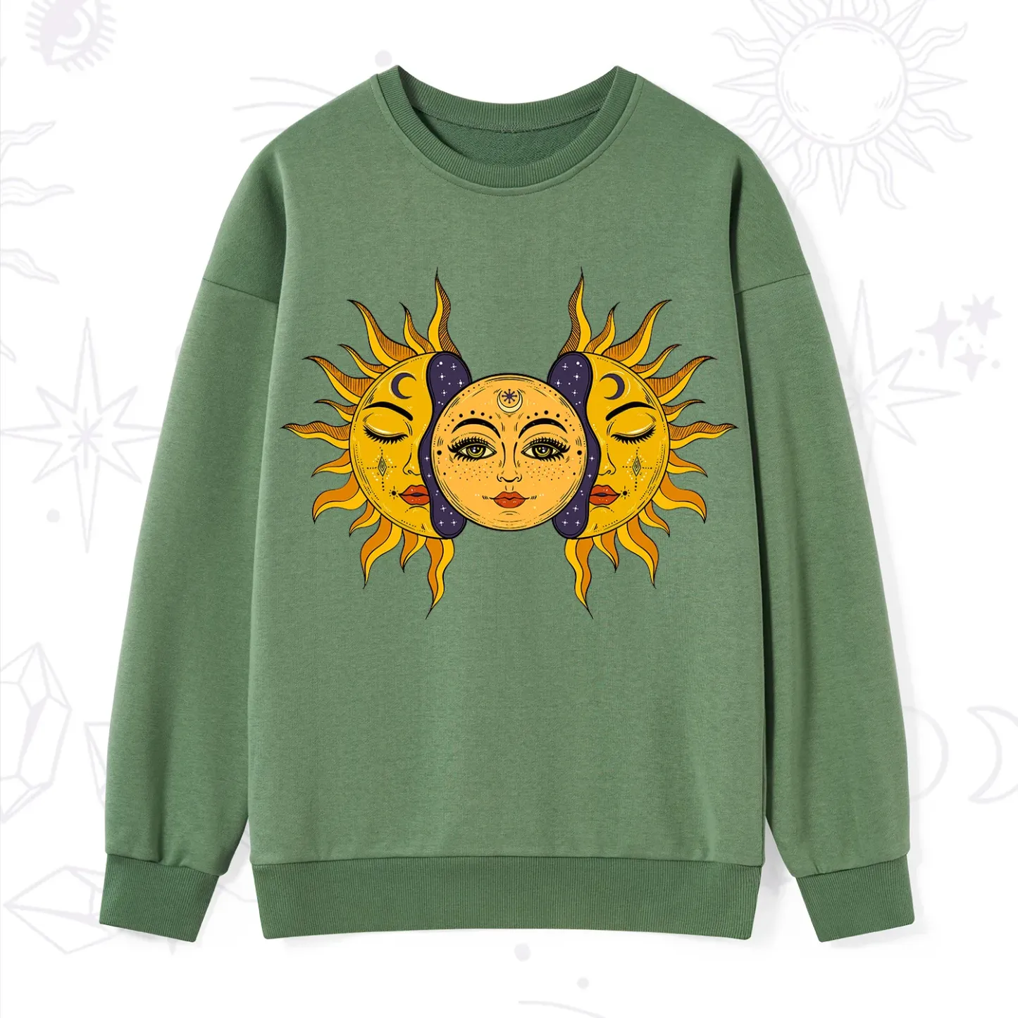 Purplehecate Celestial Twin Suns Sweatshirt