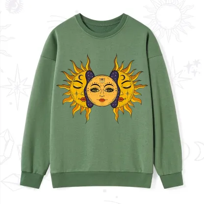 Purplehecate Celestial Twin Suns Sweatshirt