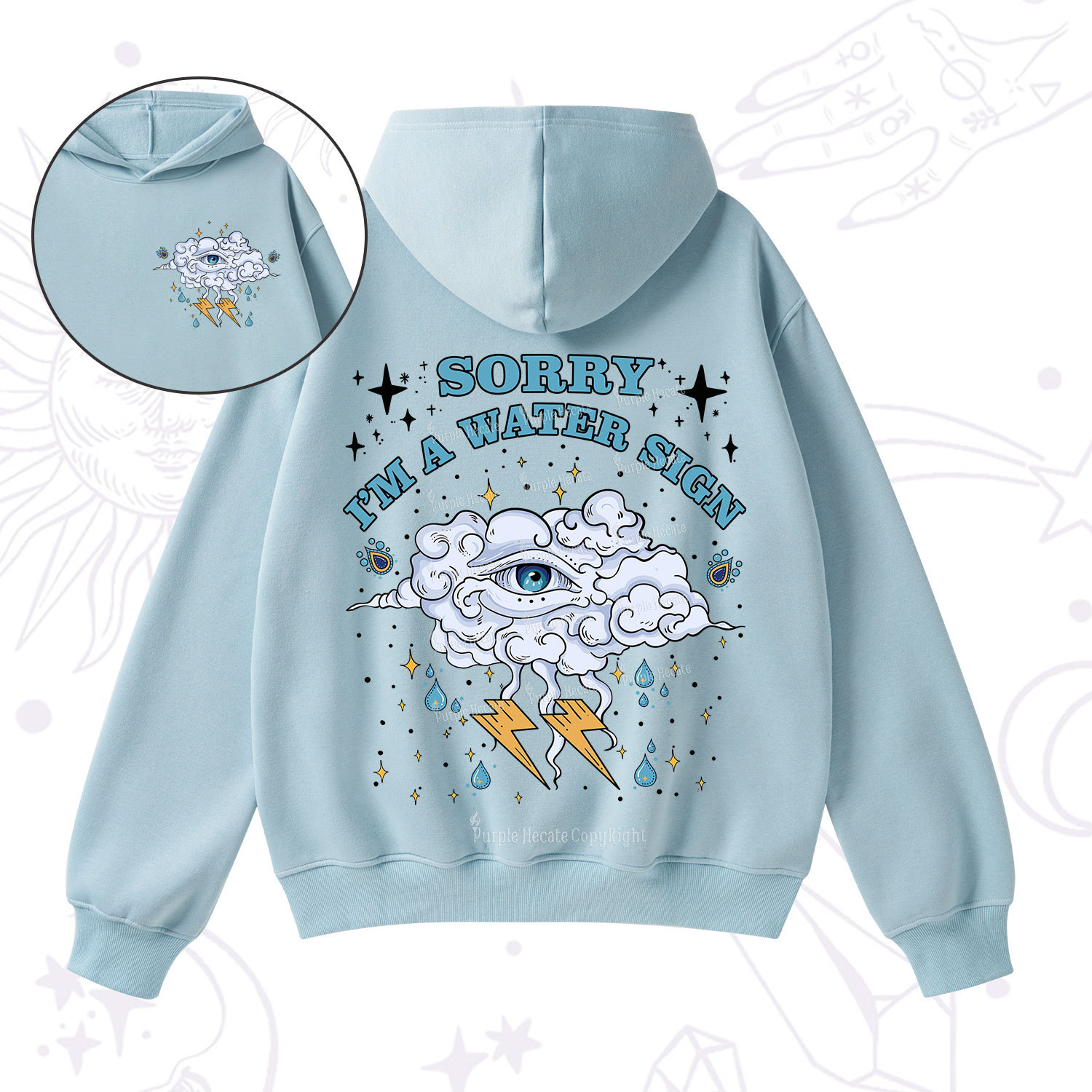 Purplehecate Sorry I'm A Water Sign Fleece Hoodie Suit