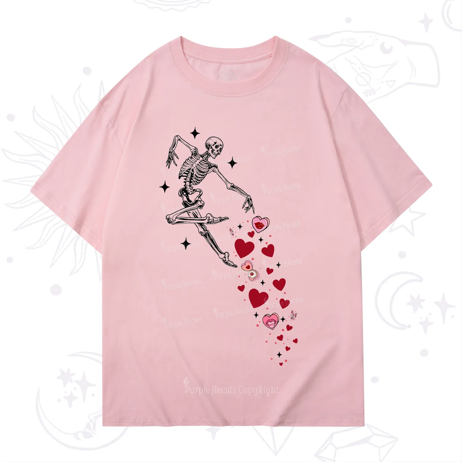 Purplehecate Dancing Skeleton of Love Valentine T-Shirt