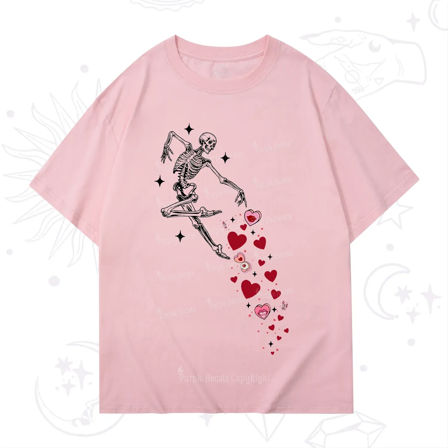 Purplehecate Dancing Skeleton of Love Valentine T-Shirt