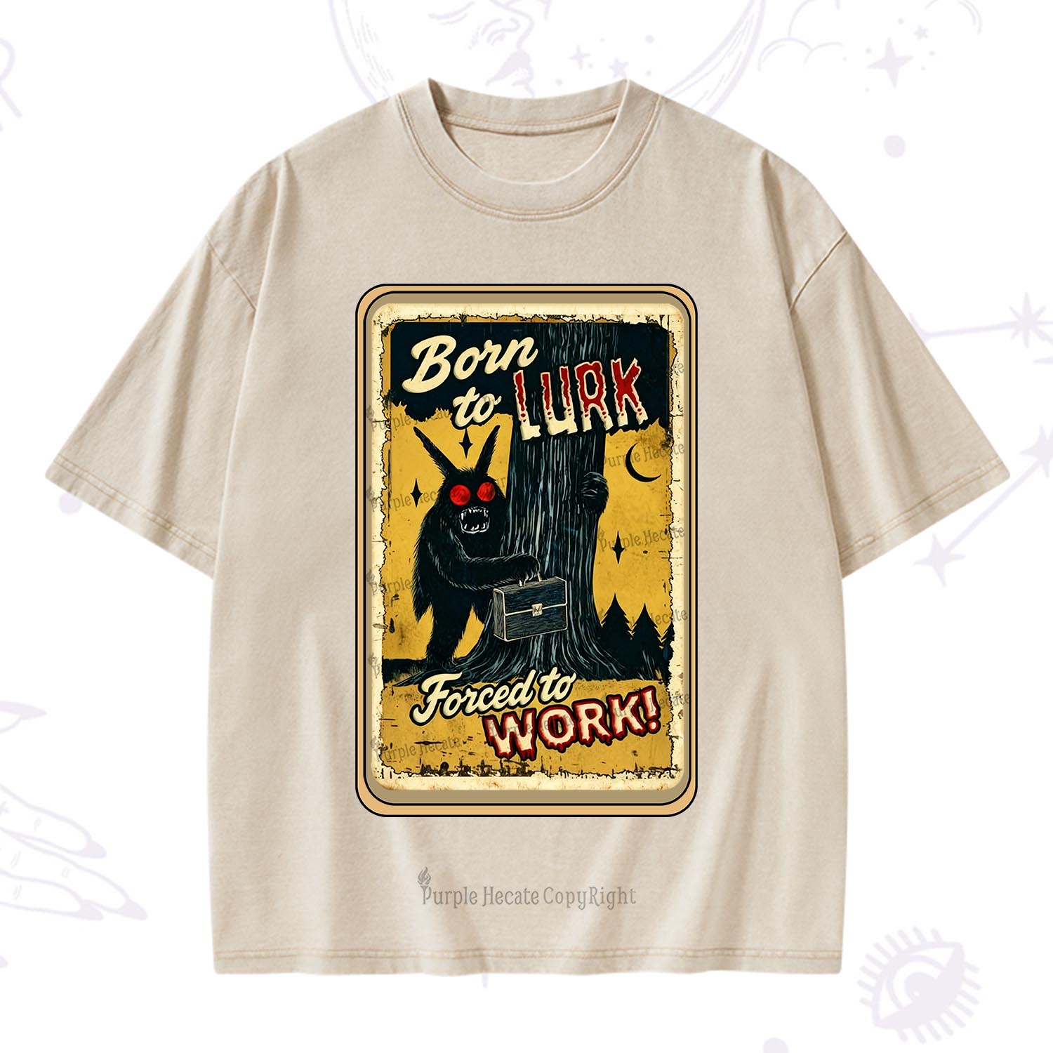 Purplehecate Cryptid Mothman Horror Washed T-Shirt