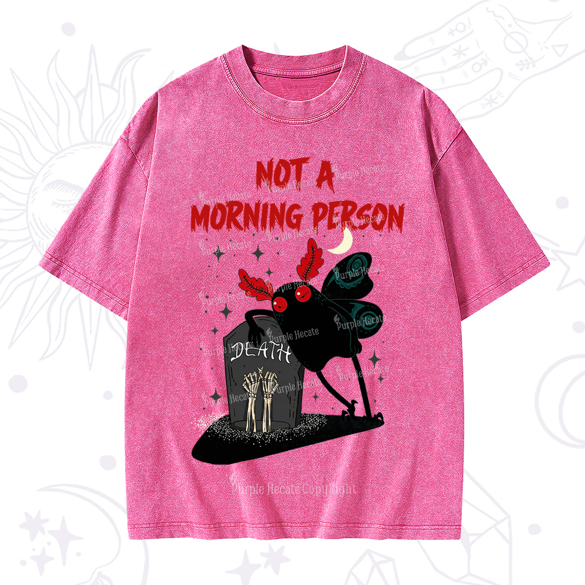 Purplehecate Not A Morning Person Washed T-Shirt