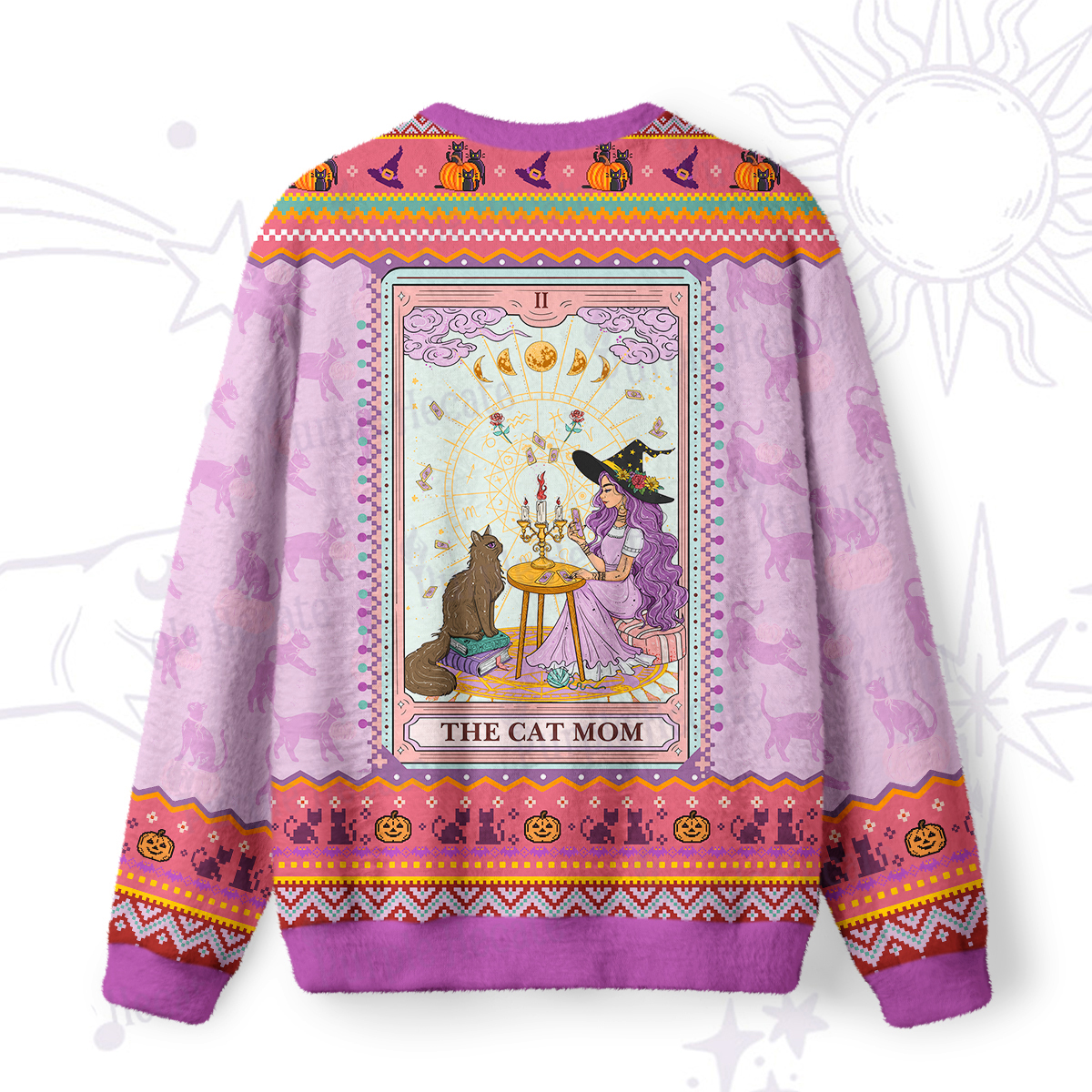 Purplehecate The Cat Witch Mom Tarot Ugly Halloween Sweatshirts