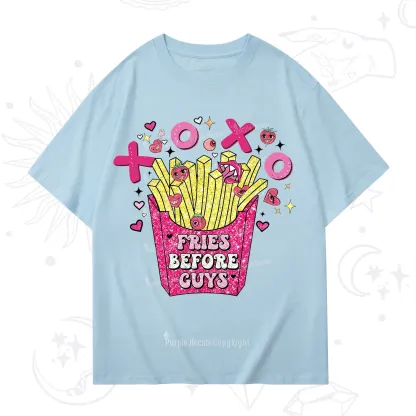 Purplehecate Fries Before Guys Valentine T-Shirt