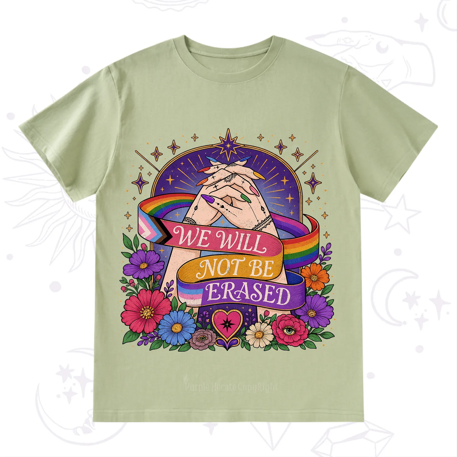 Purplehecate We Will Not Be Erased Pride T-Shirt