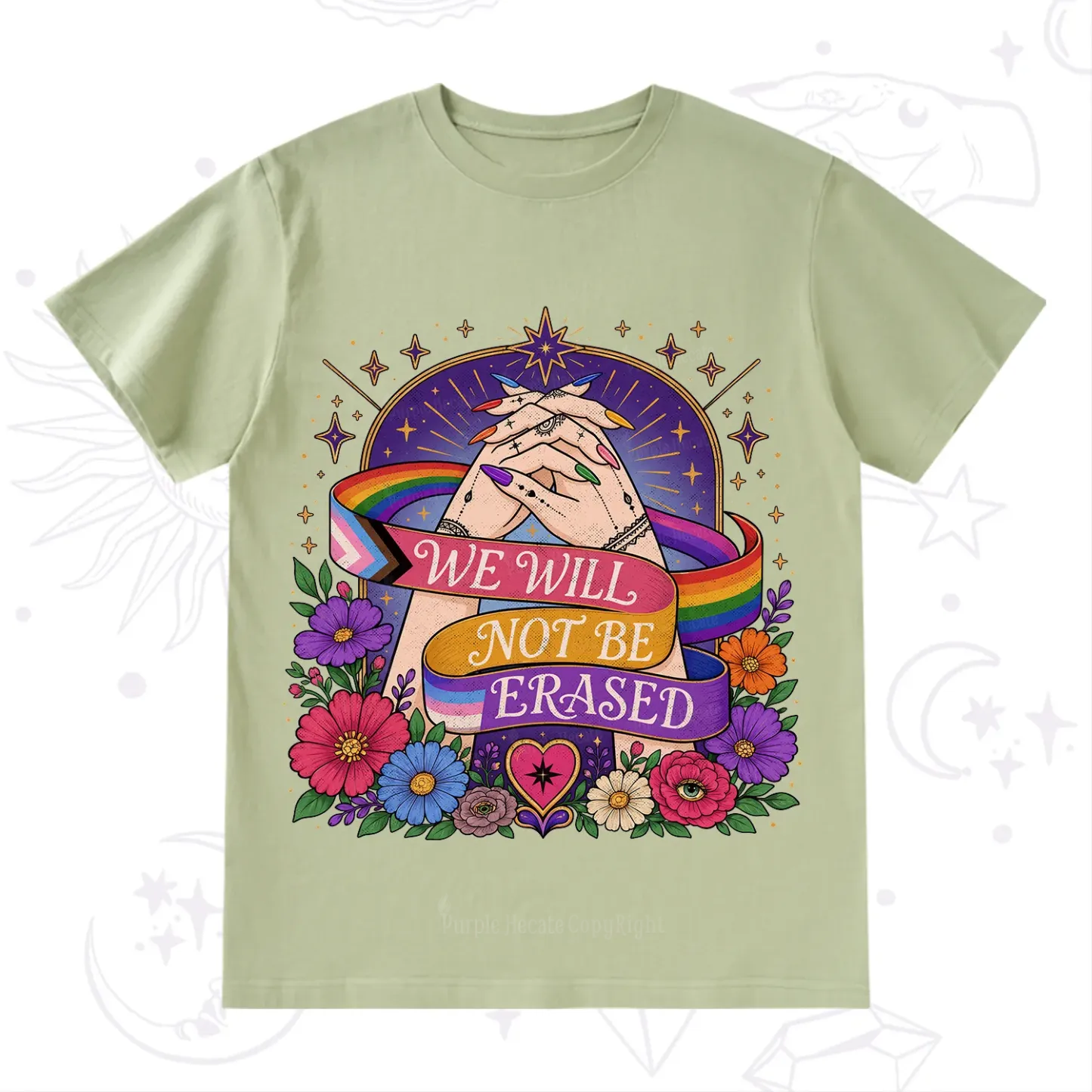 Purplehecate We Will Not Be Erased Pride T-Shirt