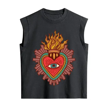 Purplehecate Sacred Heart Vintage Washed Tank