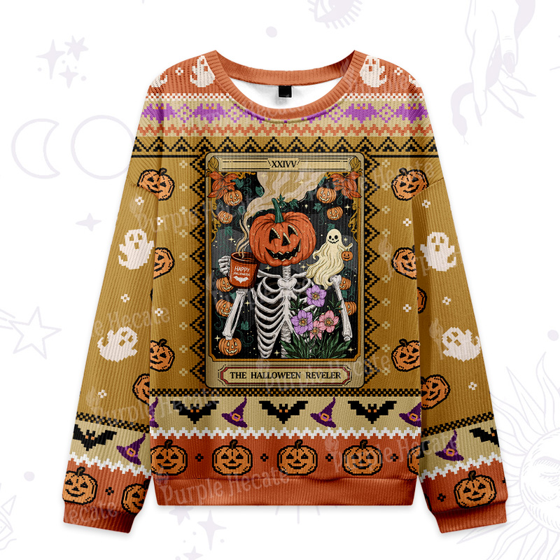 Purplehecate The Halloween Reveler Ugly Halloween Sweatshirts