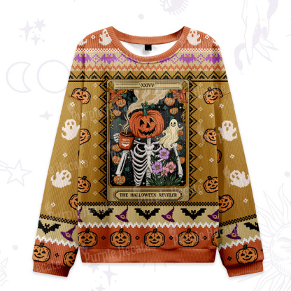 Purplehecate The Halloween Reveler Ugly Halloween Sweatshirts