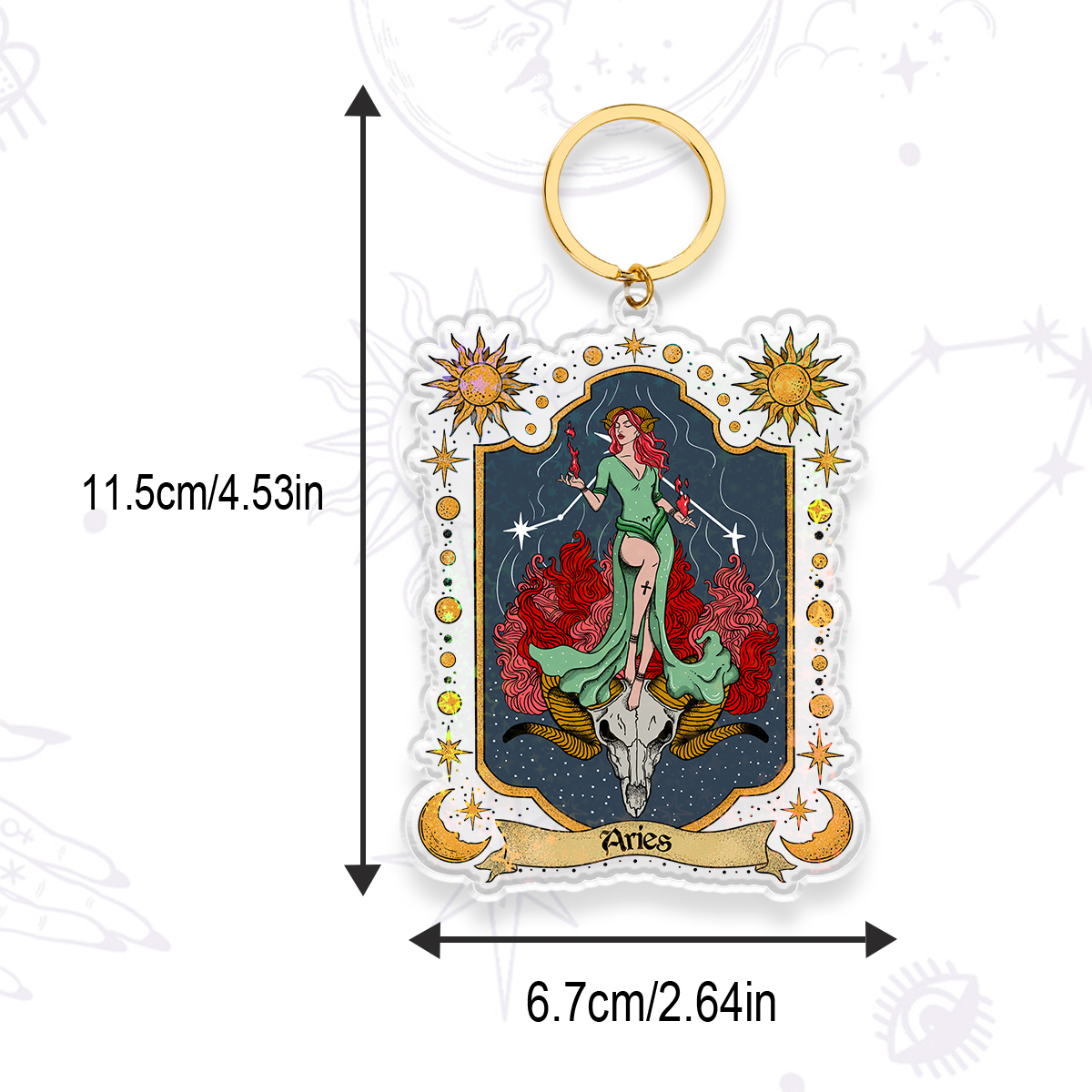 Purplehecate Aries Zodiac Keychain