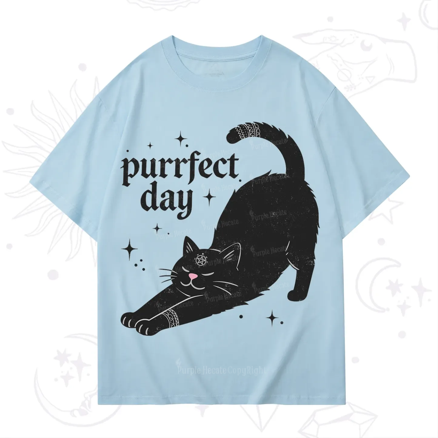 Purplehecate Purrfect Day Black Cat T-Shirt