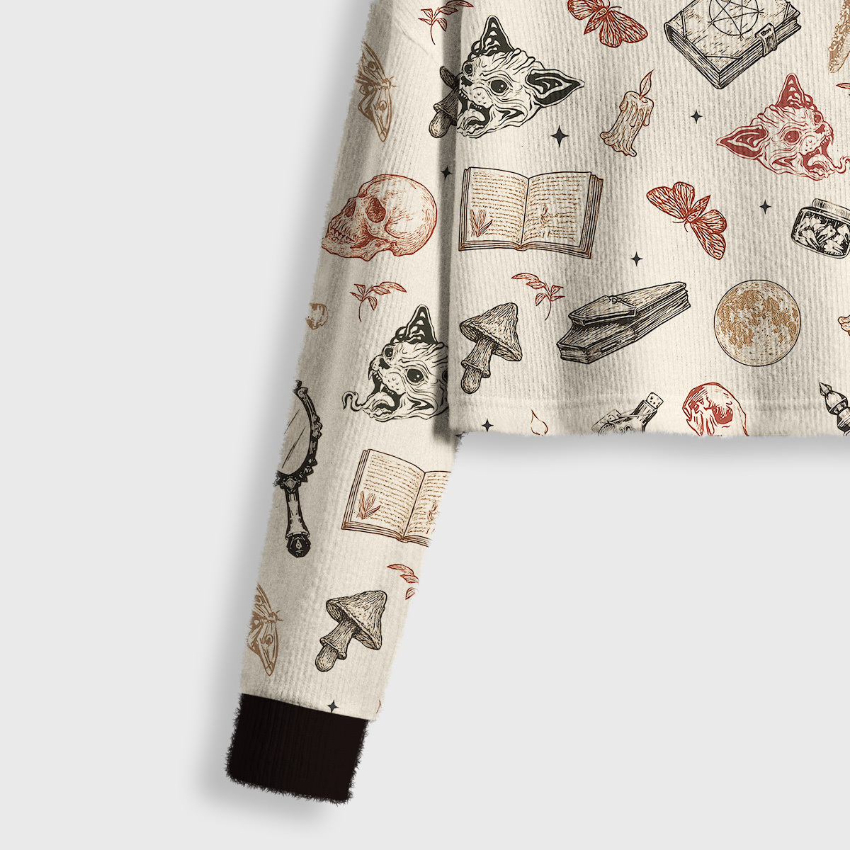 Purplehecate Witchcraft Study Crop Fuzzy Ugly Sweatshirt