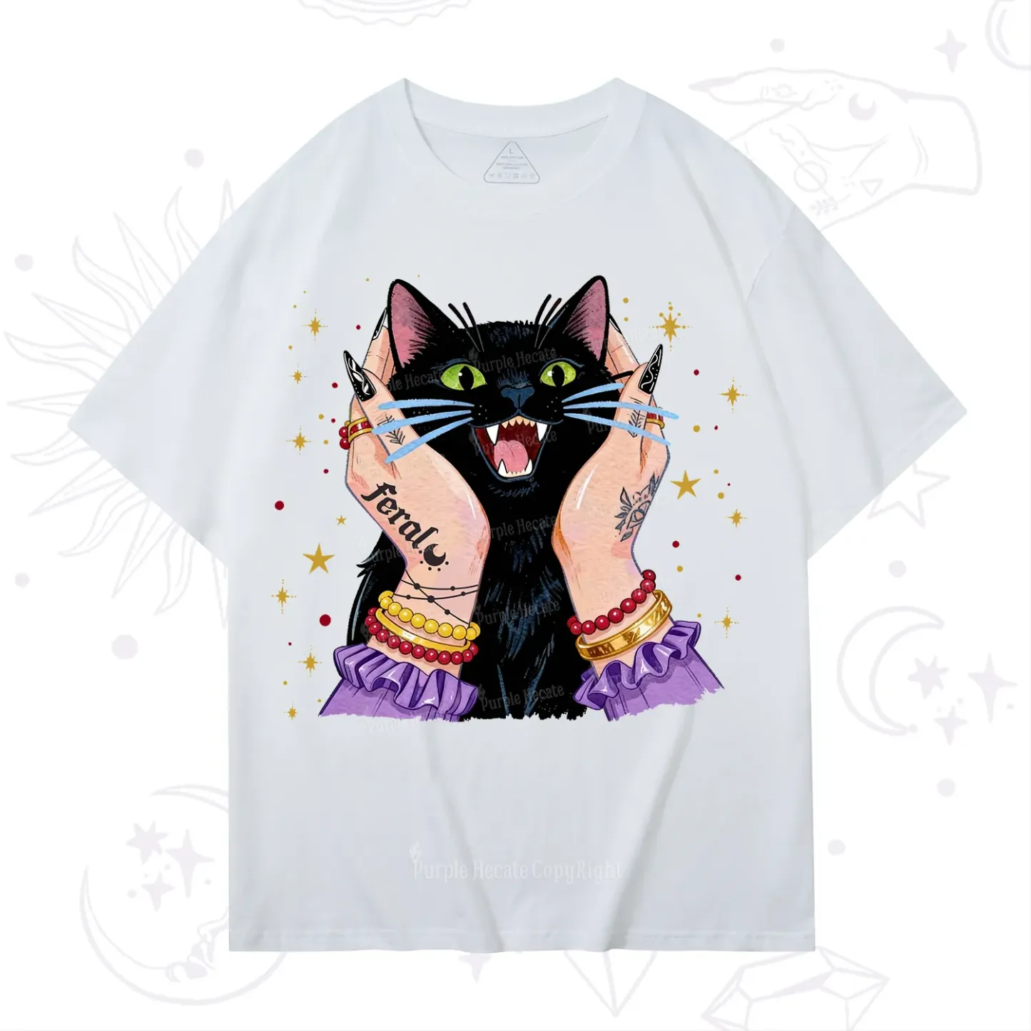 Purplehecate Feral Cat Magic T-Shirt