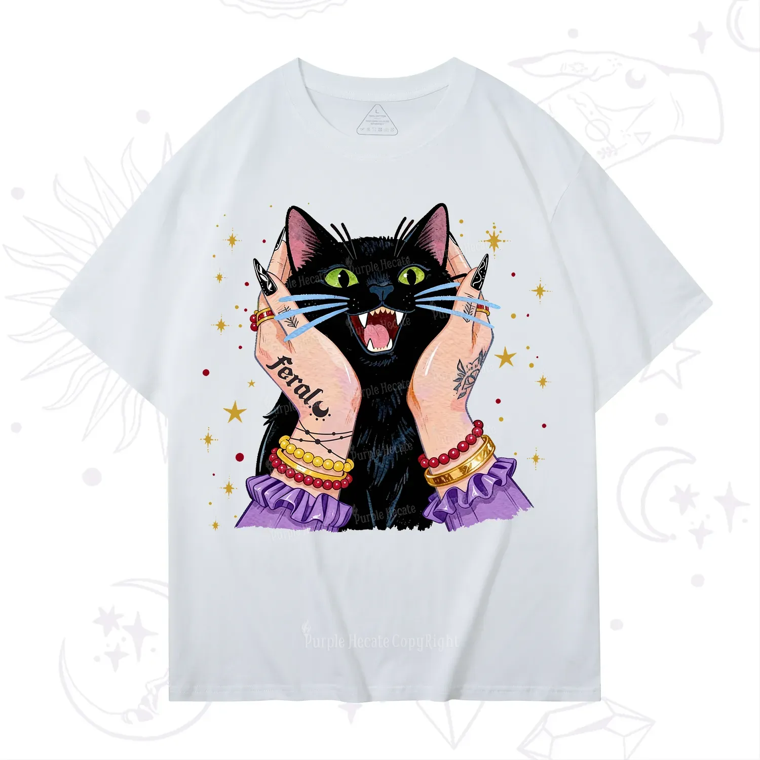 Purplehecate Feral Cat Magic T-Shirt