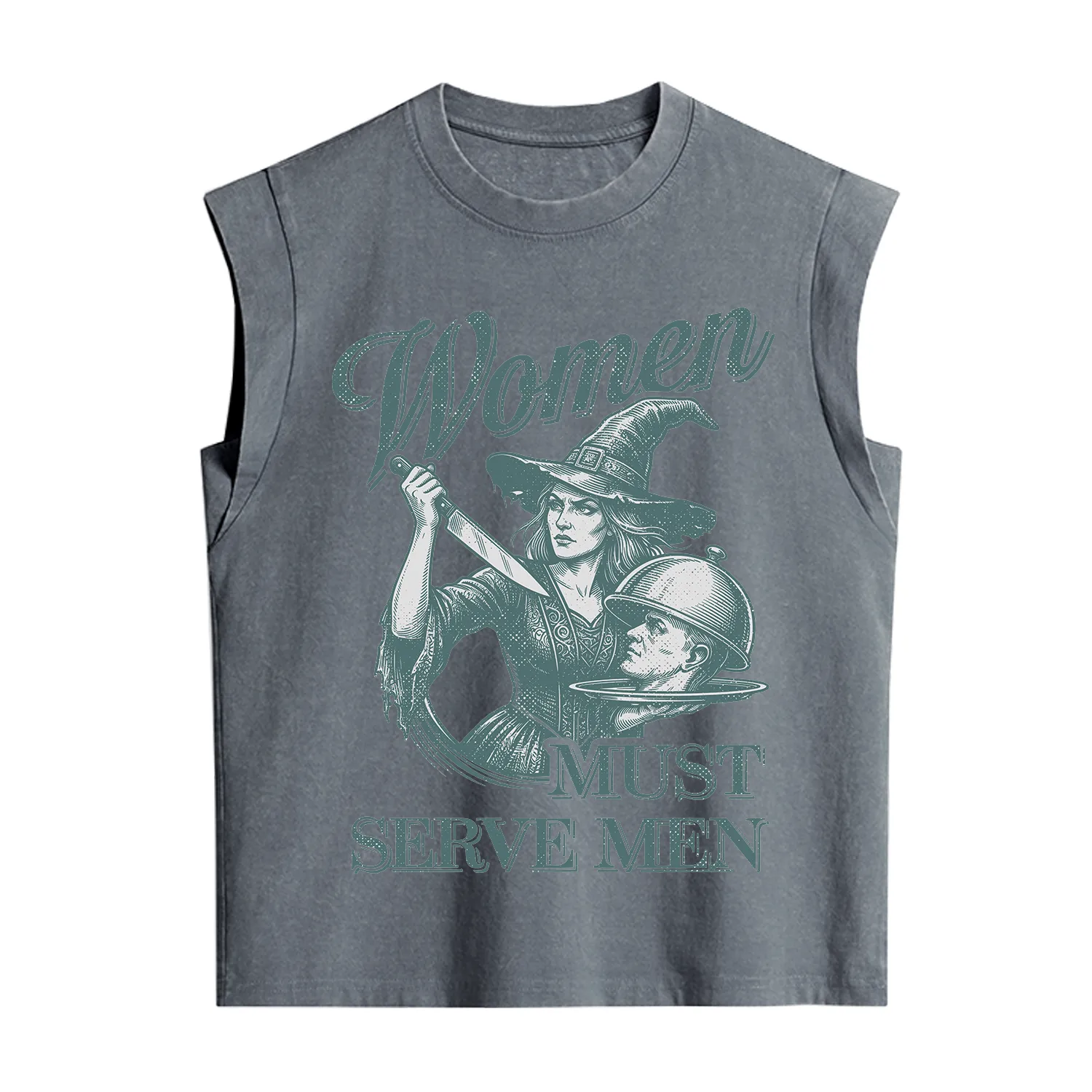 Purplehecate Women Must Serve Men Vintage Washed Tank