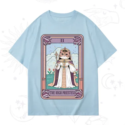 Purplehecate The High Priestess Cat Tarot T-Shirt