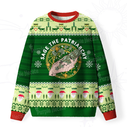 Purplehecate Go Sage Yourself Fuzzy Ugly Christmas Sweatshirt