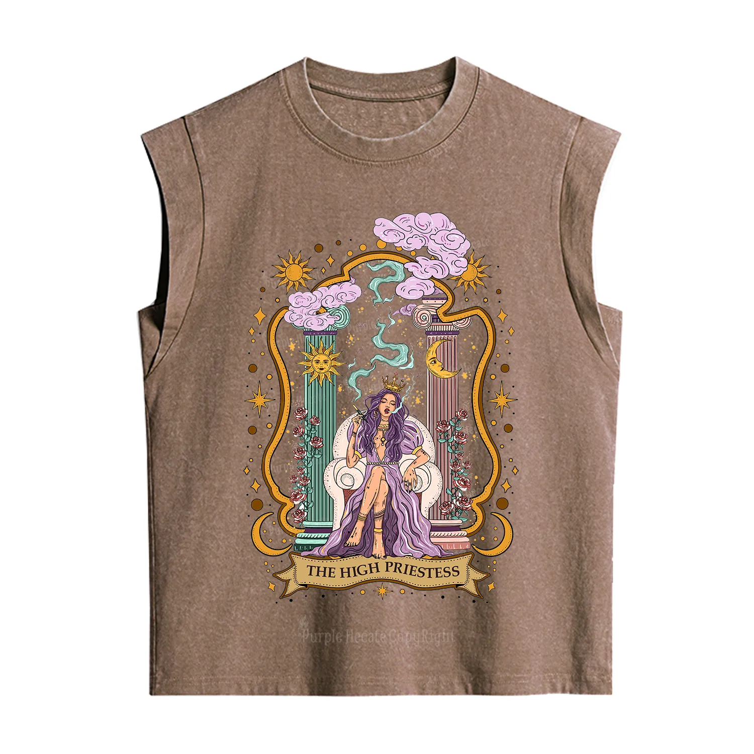 Purplehecate The High Priestess Goddess Vintage Washed Tank