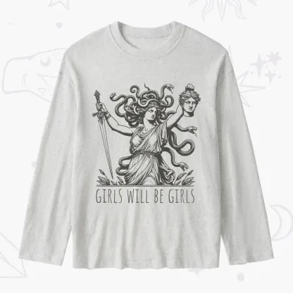 Purplehecate Girls Will Be Girls Medusa Slub Long Sleeve T-Shirt