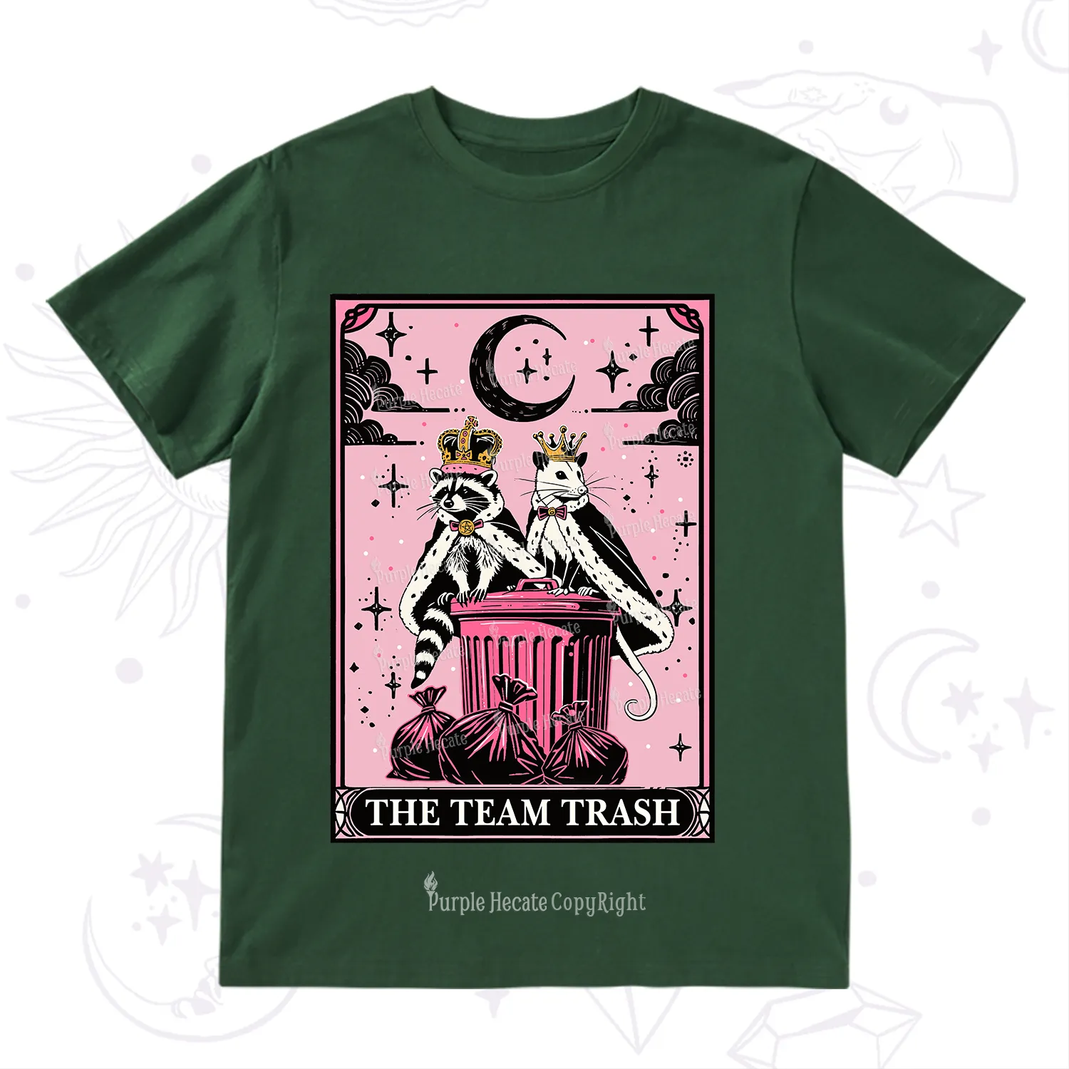 Purplehecate The Trash Kingdom's Tarot Opossum and Raccoon T-Shirt