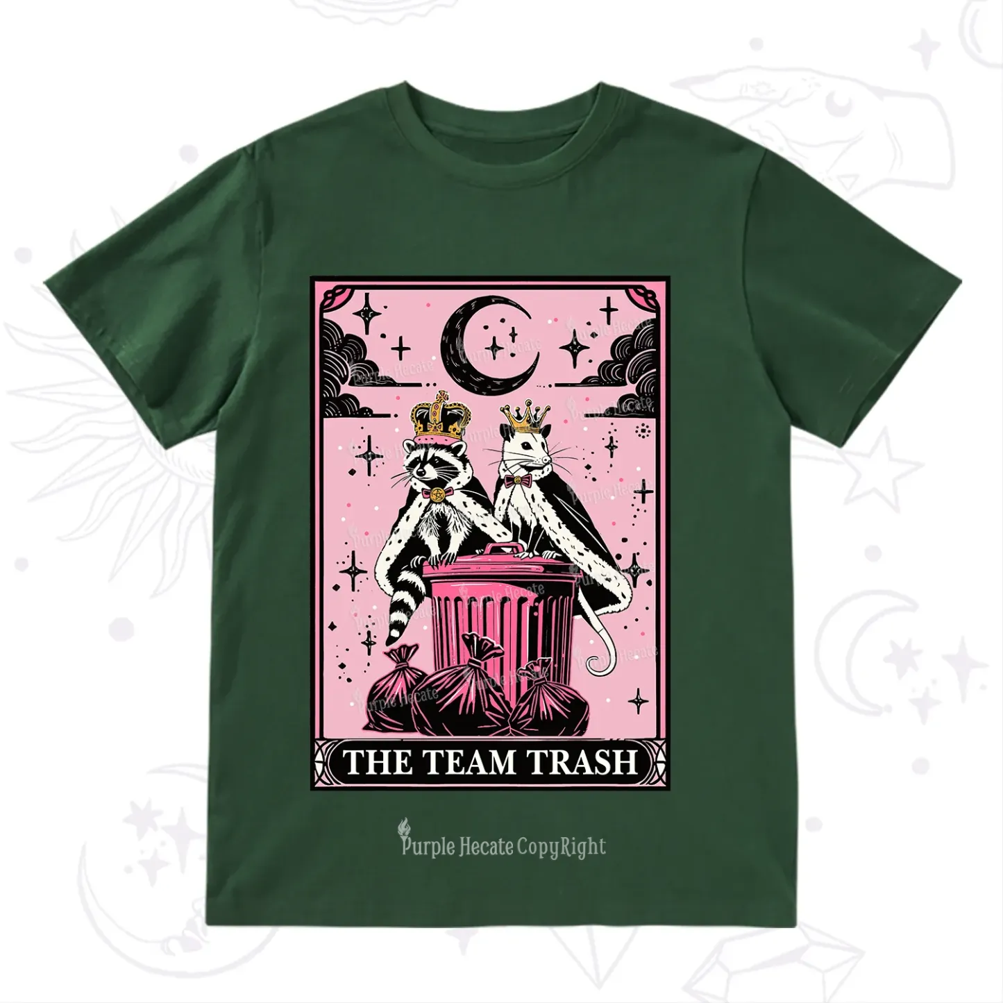 Purplehecate The Trash Kingdom's Tarot Opossum and Raccoon T-Shirt
