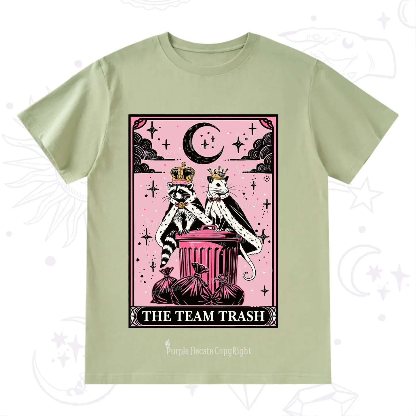 Purplehecate The Trash Kingdom's Tarot Opossum and Raccoon T-Shirt