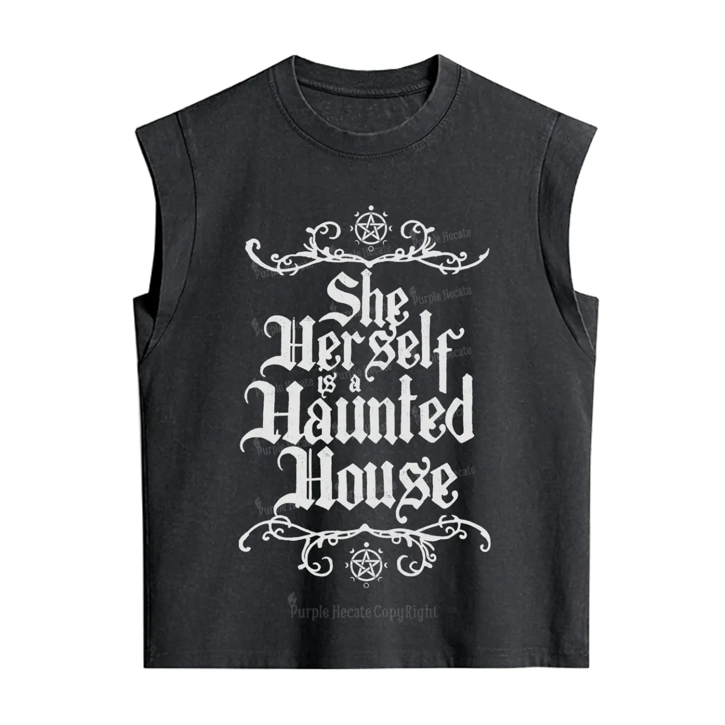 Purplehecate She Herself is a Haunted House Vintage Washed Tank