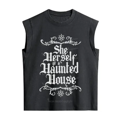 Purplehecate She Herself is a Haunted House Vintage Washed Tank