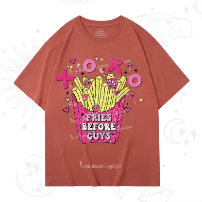 Purplehecate Fries Before Guys Valentine T-Shirt