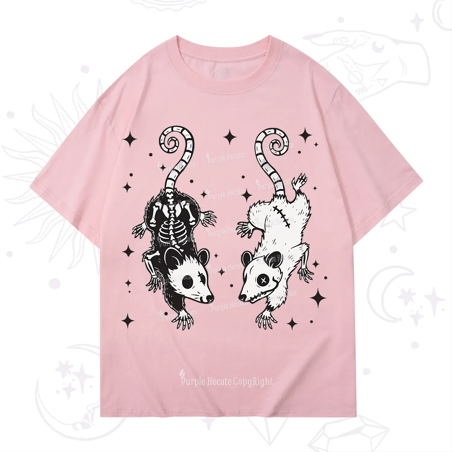 Purplehecate Moonlit Skeleton Rats T-Shirt