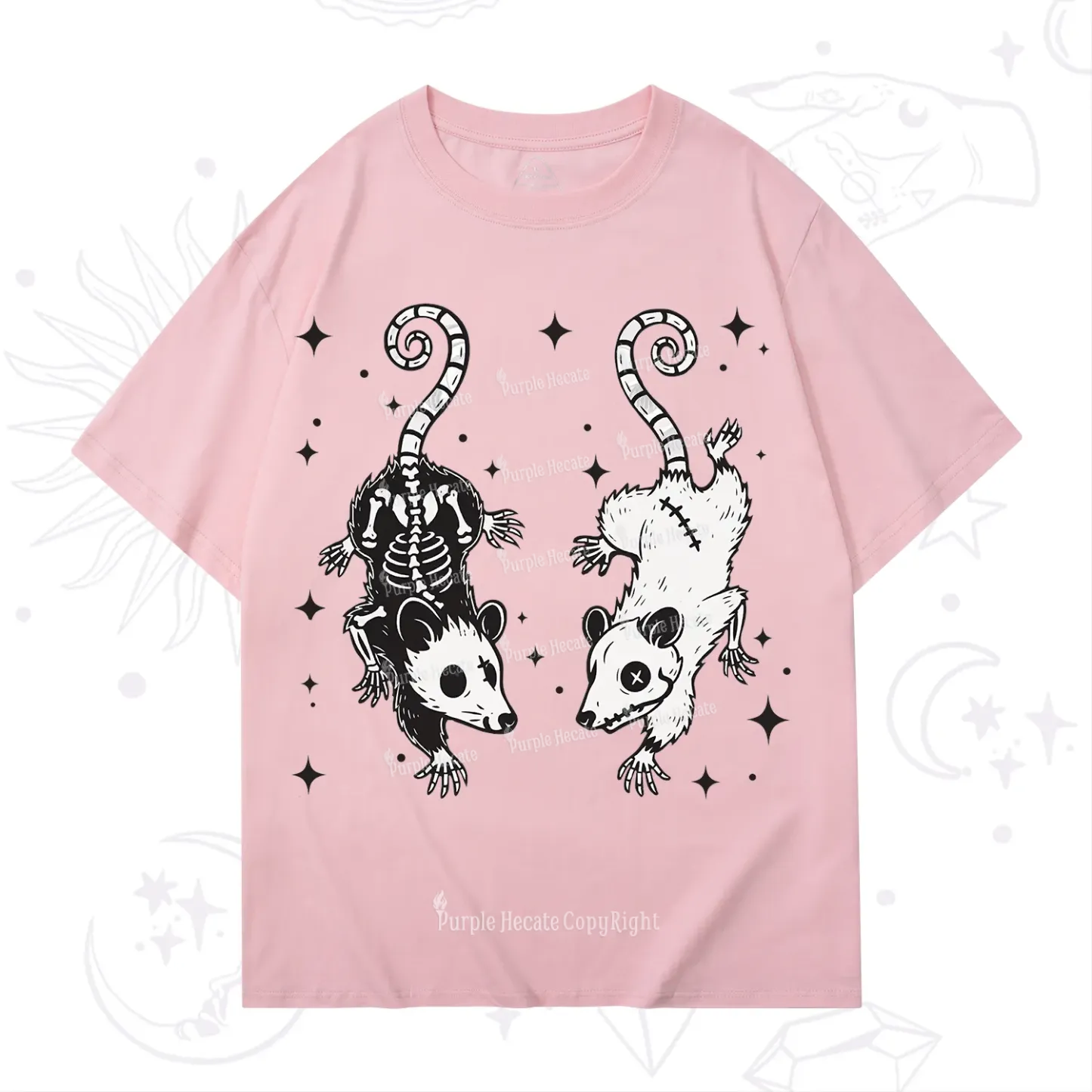 Purplehecate Moonlit Skeleton Rats T-Shirt