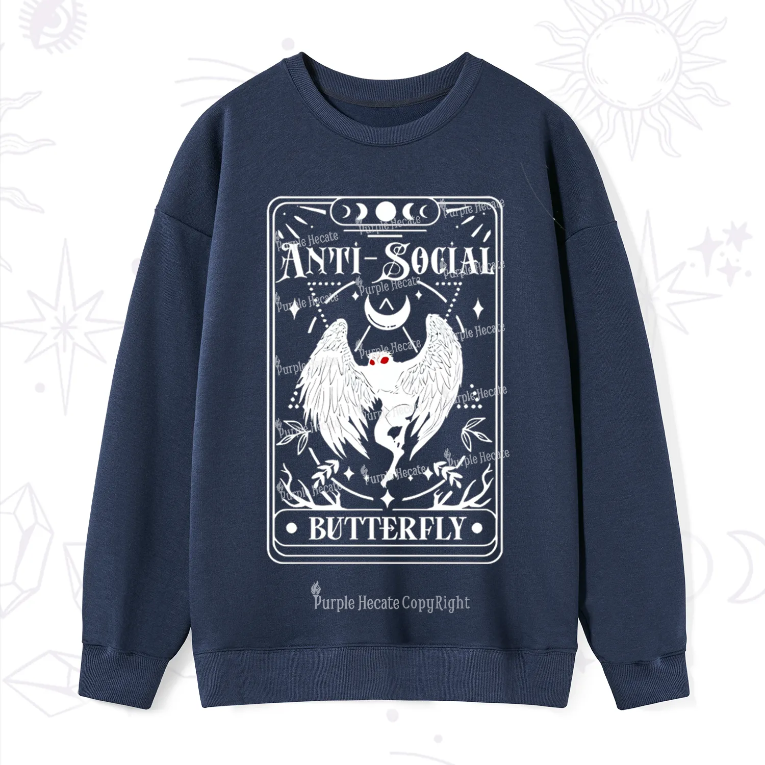 Purplehecate The Antisocial Butterfly Oracle Card Sweatshirt