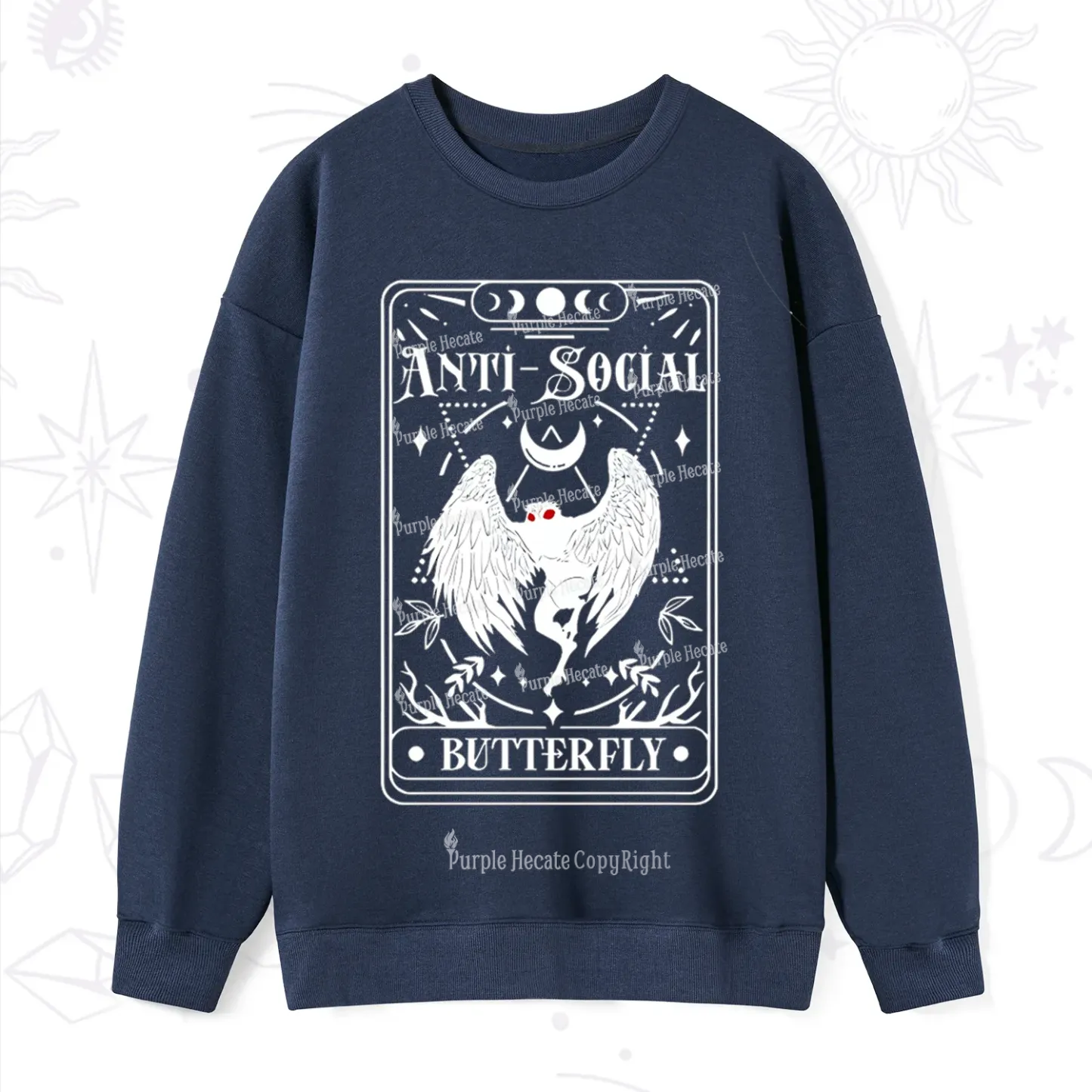 Purplehecate The Antisocial Butterfly Oracle Card Sweatshirt