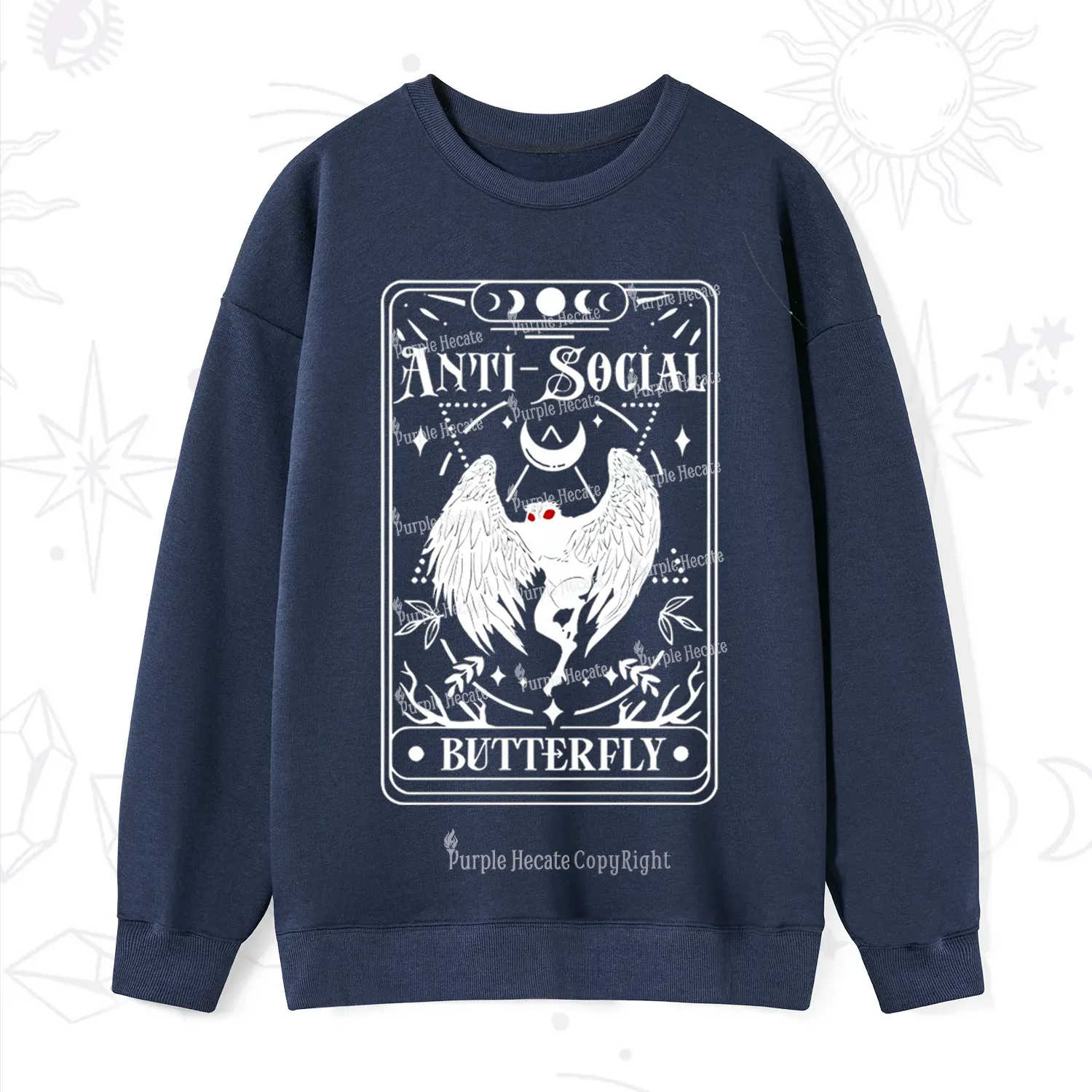 Purplehecate The Antisocial Butterfly Oracle Card Sweatshirt