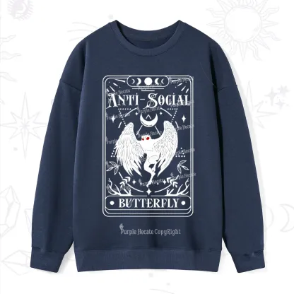 Purplehecate The Antisocial Butterfly Oracle Card Sweatshirt