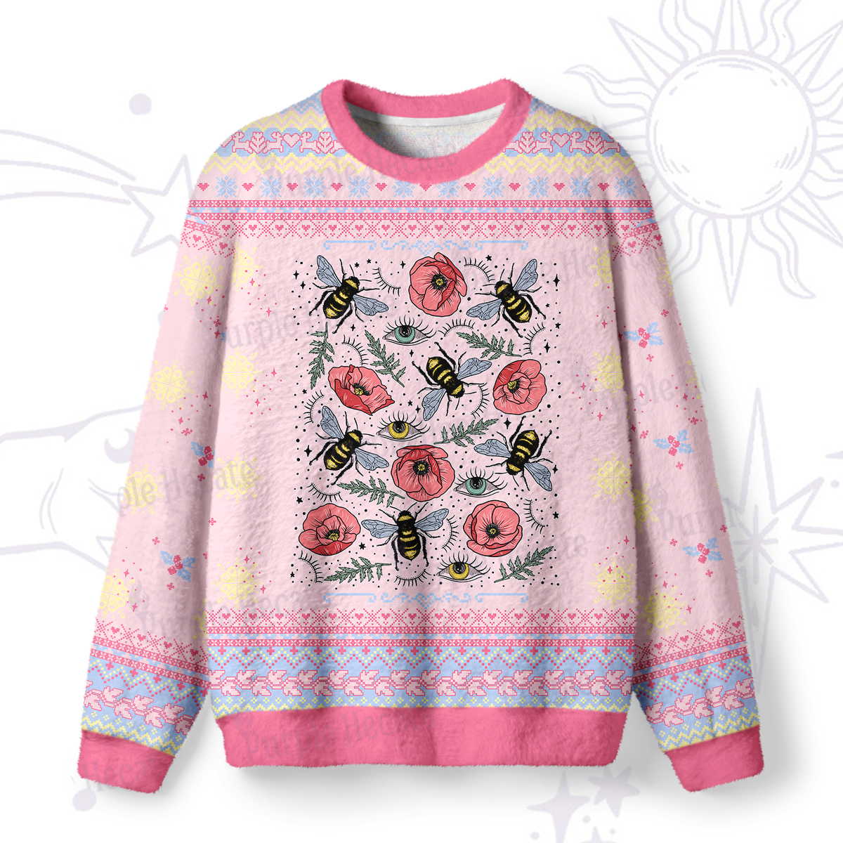 Purplehecate The Bee's Knees Ugly Christmas Sweatshirts