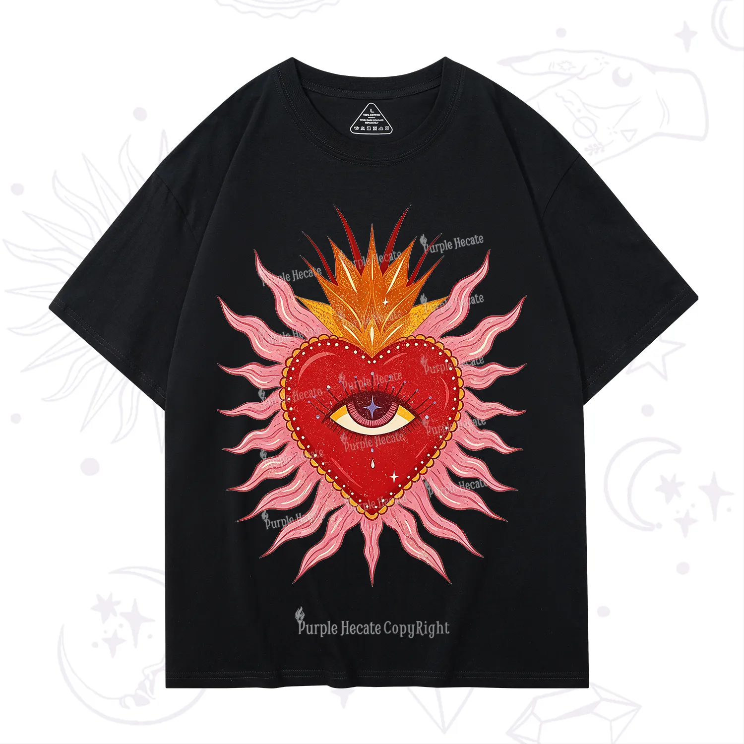 Purplehecate Sacred Flame Heart T-Shirt