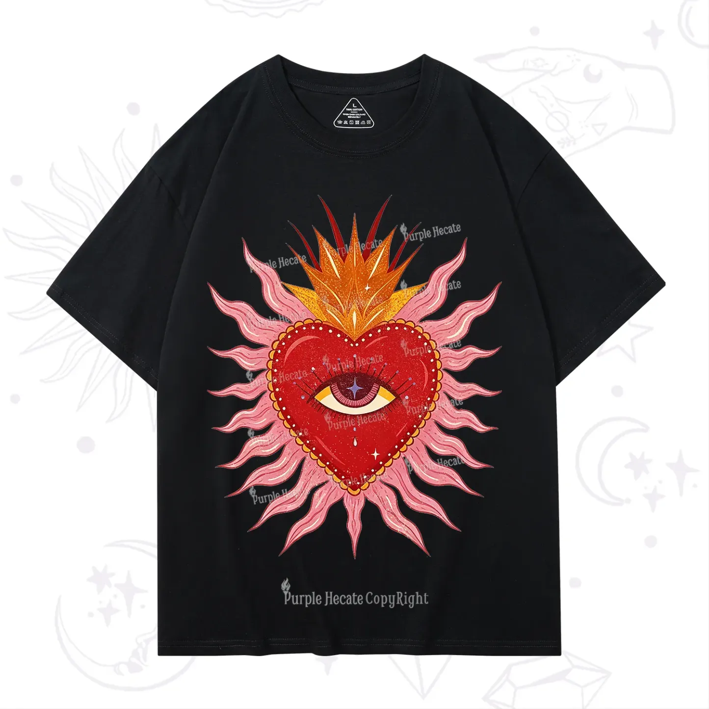 Purplehecate Sacred Flame Heart T-Shirt