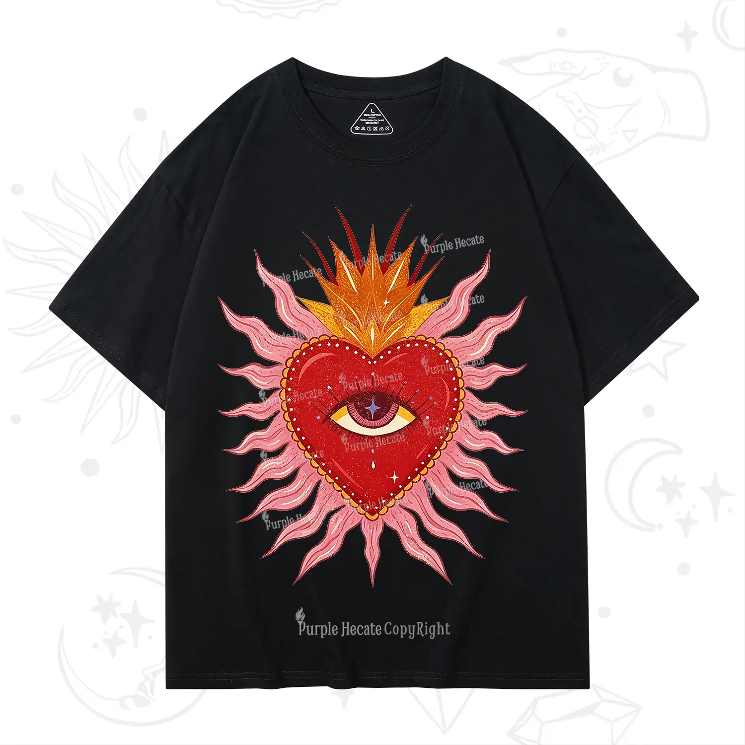 Purplehecate Sacred Flame Heart T-Shirt