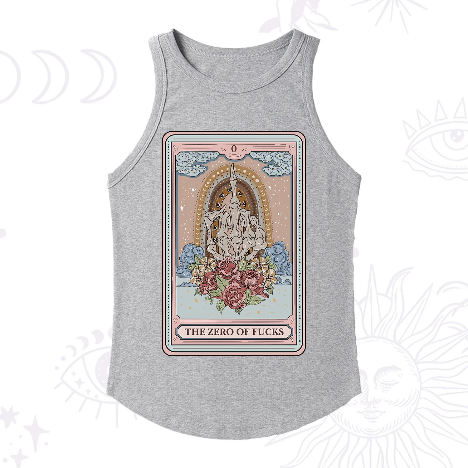 Purplehecate The Zero Of Fucks Tarot Ribbed Tank Top