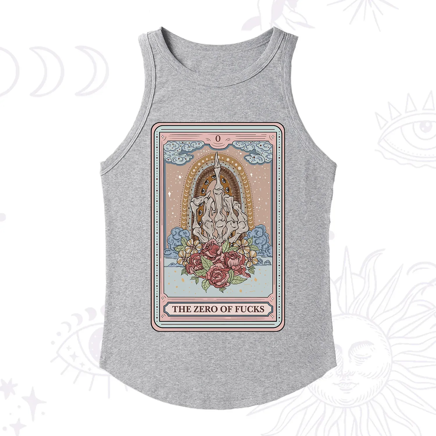 Purplehecate The Zero Of Fucks Tarot Ribbed Tank Top